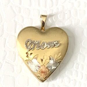 Vintage PPO 14K Gold Filled "Mom" Heart Locket Pendant